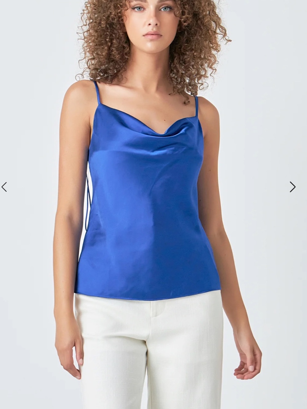 Endless Rose Satin Cowl Neck Cami Top Blue Size Small Worn Once